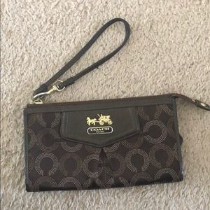 Brown coach wallet/clutch